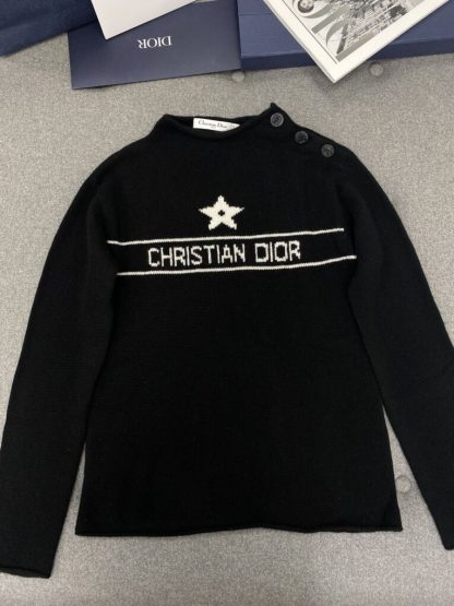  Dior Black Cashmere Knit Sweater with Buttons For Women #3601 - Image 12