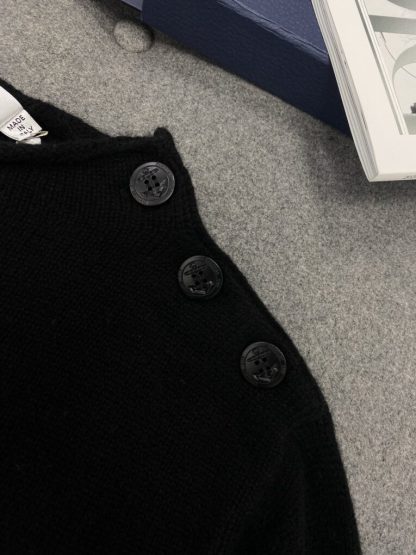  Dior Black Cashmere Knit Sweater with Buttons For Women #3601 - Image 3
