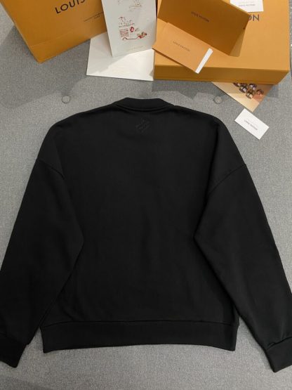  Vip Quality Louis Vuitton Men's Cotton Signature Crewneck Sweatshirt Black 1AFVAQ #3736 - Image 12
