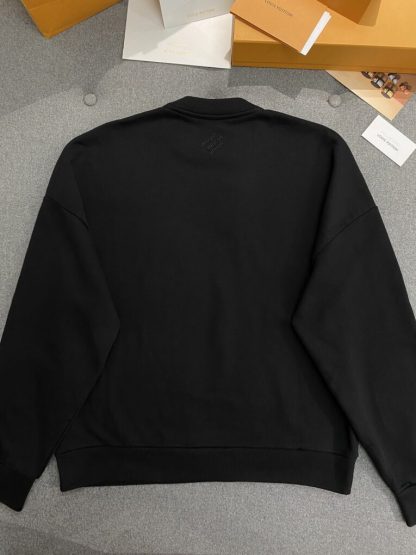  Vip Quality Louis Vuitton Men's Cotton Signature Crewneck Sweatshirt Black 1AFVAQ #3736 - Image 13