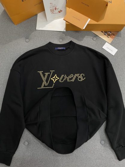  Vip Quality Louis Vuitton Men's Cotton Signature Crewneck Sweatshirt Black 1AFVAQ #3736 - Image 17