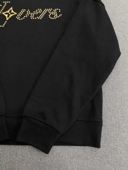  Vip Quality Louis Vuitton Men's Cotton Signature Crewneck Sweatshirt Black 1AFVAQ #3736 - Image 7