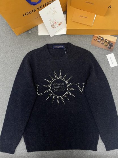  Louis Vuitton Men's Embellished Long-Sleeved Merino Wool Crewneck Sweater #3735 - Image 4