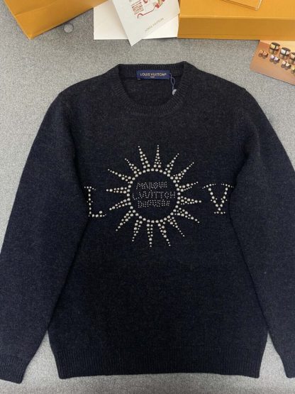  Louis Vuitton Men's Embellished Long-Sleeved Merino Wool Crewneck Sweater #3735 - Image 3