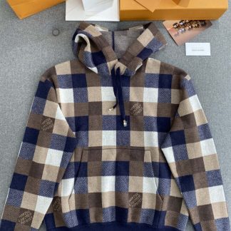 Replica Louis Vuitton Men's Damier Cashmere And Wool-Blend Hoodie #3734