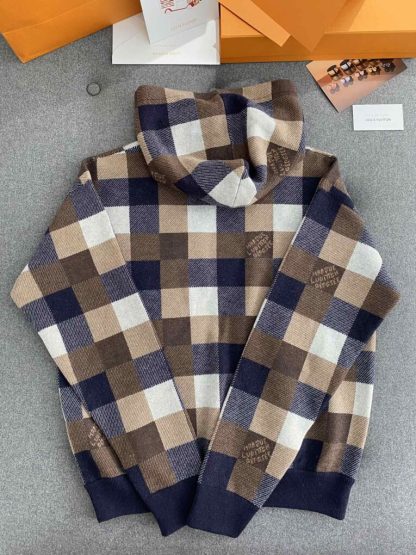  Louis Vuitton Men's Damier Cashmere And Wool-Blend Hoodie #3734 - Image 4