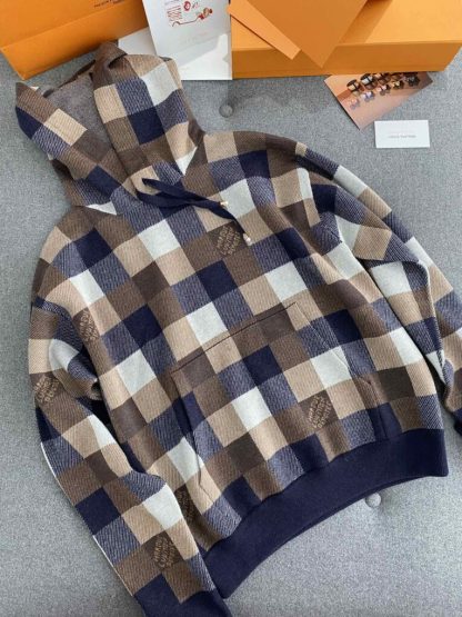 Louis Vuitton Men's Damier Cashmere And Wool-Blend Hoodie #3734 - Image 7