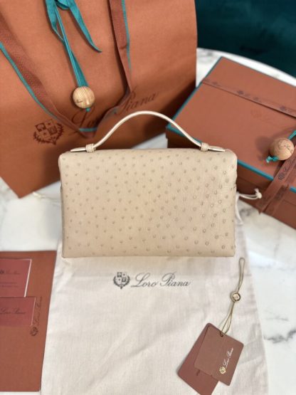 Loro Piana 2024 Extra Bag L27  Ostrich Leather Orix Sun Gold #3659 - Image 6
