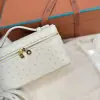 Loro Piana 2024 Extra Bag L27  Ostrich Leather Whisper White Sun Gold #3660 - Image 5