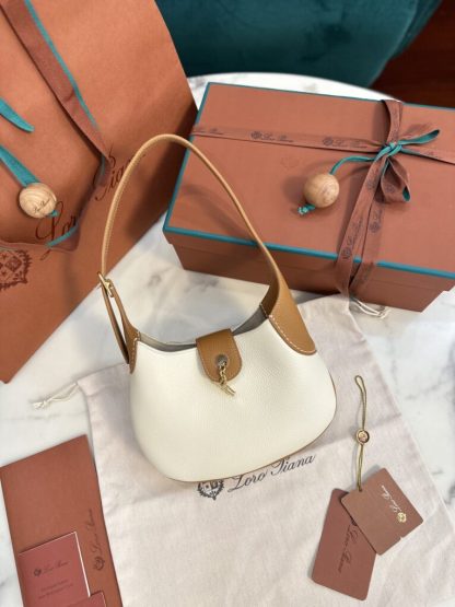  Loro Piana Bobbin Medium Leather Hobo Bag #3728 - Image 5