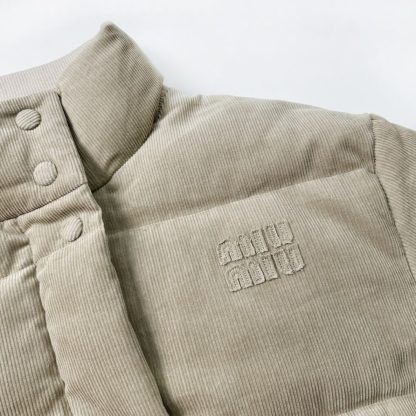  Miu Miu Medium-weight corduroy down jacket Sand Beige #3737 - Image 2