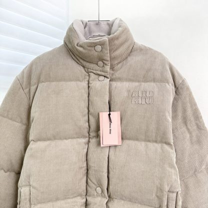  Miu Miu Medium-weight corduroy down jacket Sand Beige #3737 - Image 5
