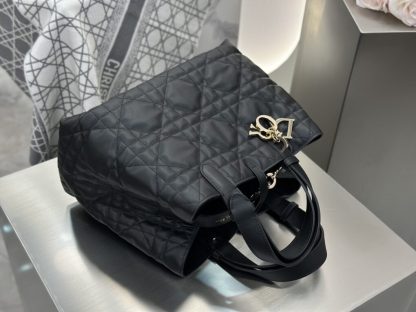  Medium Dior Toujours Bag Black Macrocannage Calfskin #3622 - Image 3
