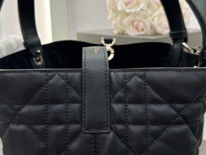  Medium Dior Toujours Bag Black Macrocannage Calfskin #3622 - Image 16