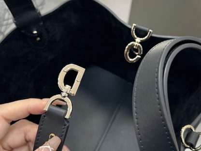  Medium Dior Toujours Bag Black Macrocannage Calfskin #3622 - Image 12