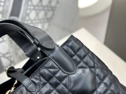  Small Dior Toujours Bag Black Macrocannage Calfskin #3619 - Image 17