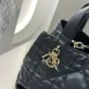 Small Dior Toujours Bag Black Macrocannage Calfskin #3619 - Image 14