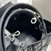  Small Dior Toujours Bag Black Macrocannage Calfskin #3619 - Image 13