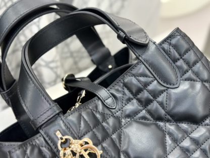  Small Dior Toujours Bag Black Macrocannage Calfskin #3619 - Image 12