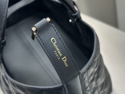  Small Dior Toujours Bag Black Macrocannage Calfskin #3619 - Image 11