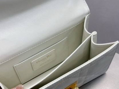  Mini Dior Ange Bag Latte Macrocannage Lambskin White #3617 - Image 11