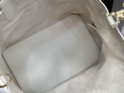  Medium Dior Toujours Bag White Macrocannage Calfskin #3621 - Image 8