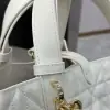  Medium Dior Toujours Bag White Macrocannage Calfskin #3621 - Image 16