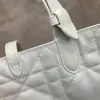  Medium Dior Toujours Bag White Macrocannage Calfskin #3621 - Image 14