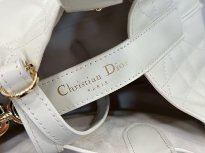  Medium Dior Toujours Bag White Macrocannage Calfskin #3621 - Image 11