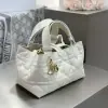  Small Dior Toujours Bag White Macrocannage Calfskin #3620 - Image 4