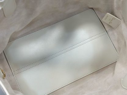  Small Dior Toujours Bag White Macrocannage Calfskin #3620 - Image 9