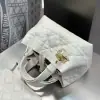  Small Dior Toujours Bag White Macrocannage Calfskin #3620 - Image 3