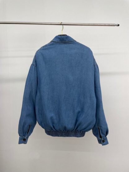  Miu Miu Denim down jacket Women's Navy Denim Outwear Coat #3703 - Image 2