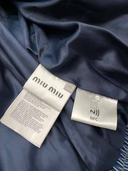  Miu Miu Denim down jacket Women's Navy Denim Outwear Coat #3703 - Image 4
