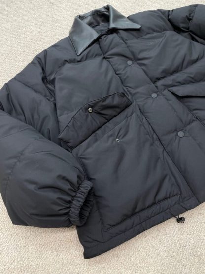  Miu Miu Technical pongé cropped down jacket Outwear Coat #3704 - Image 7
