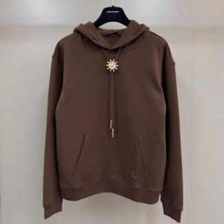 Replica Louis Vuitton Men's Embellished Cotton Hoodie 1AFWVV #3606