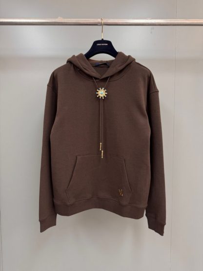 Replica Louis Vuitton Men's Embellished Cotton Hoodie 1AFWVV #3606