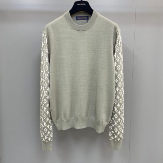 Replica Louis Vuitton Men's Long-Sleeved Cashmere Mix Signature Crewneck 1AFHTX #3611