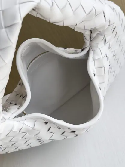  Bottega Veneta Small Hop White Shoulder Bag Calf Leather #3699 - Image 7