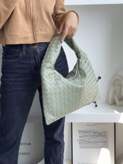  Bottega Veneta Small Hop Travertine Shoulder Bag Calf Leather #3698 - Image 4