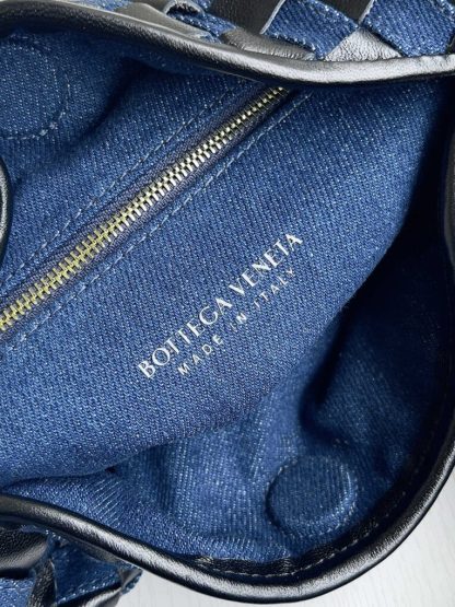  Bottega Veneta Small Hop Shoulder bag with Intrecciato craftsmanship in leather and denim #3655 - Image 2