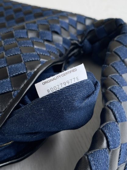  Bottega Veneta Small Hop Shoulder bag with Intrecciato craftsmanship in leather and denim #3655 - Image 7