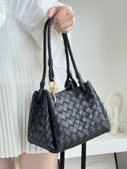  Bottega Veneta Small Parachute Shoulder Bag 796596 Black #3712 - Image 2