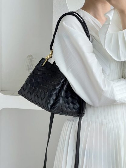  Bottega Veneta Small Parachute Shoulder Bag 796596 Black #3712 - Image 6