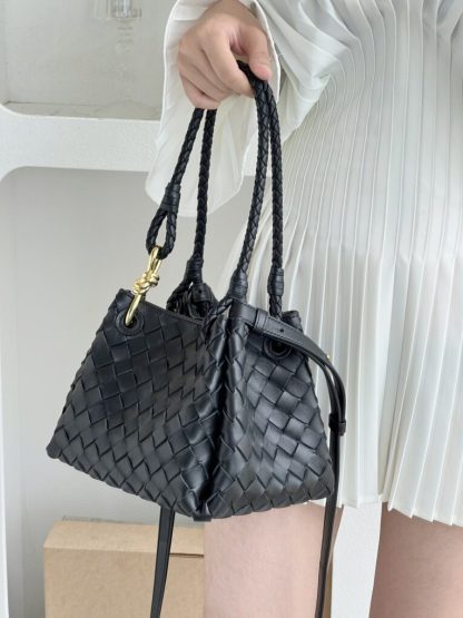  Bottega Veneta Small Parachute Shoulder Bag 796596 Black #3712 - Image 3
