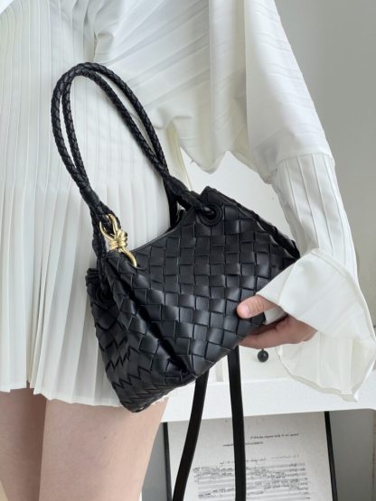  Bottega Veneta Small Parachute Shoulder Bag 796596 Black #3712 - Image 4