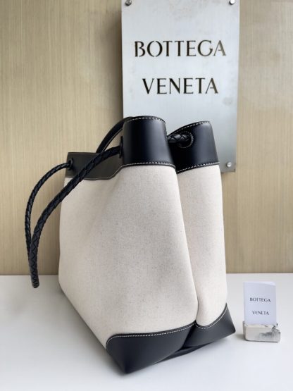  Bottega Veneta Canvas Large Andiamo Tote Bag Black with Canvas #3654 - Image 12