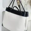  Bottega Veneta Canvas Large Andiamo Tote Bag Black with Canvas #3654 - Image 3