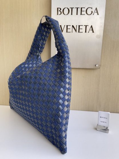 Bottega Veneta Large Hop Shoulder bag with Intrecciato craftsmanship in leather and denim #3656 - Image 8