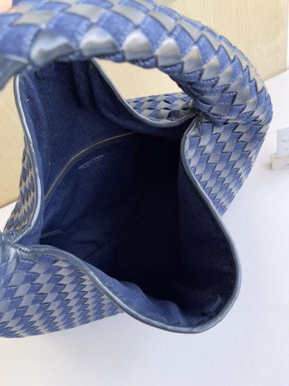  Bottega Veneta Large Hop Shoulder bag with Intrecciato craftsmanship in leather and denim #3656 - Image 6